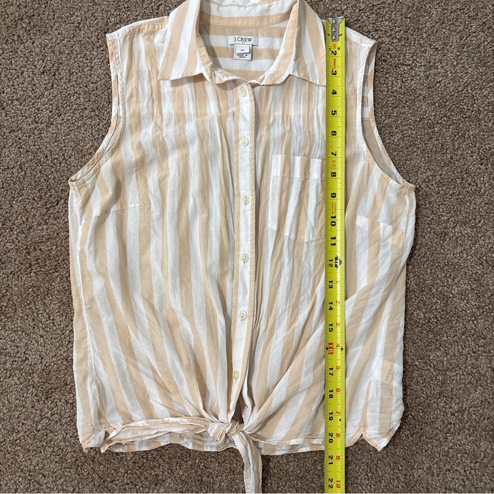 J. Crew Beige and White Striped Sleeveless Top - Picture 6 of 6